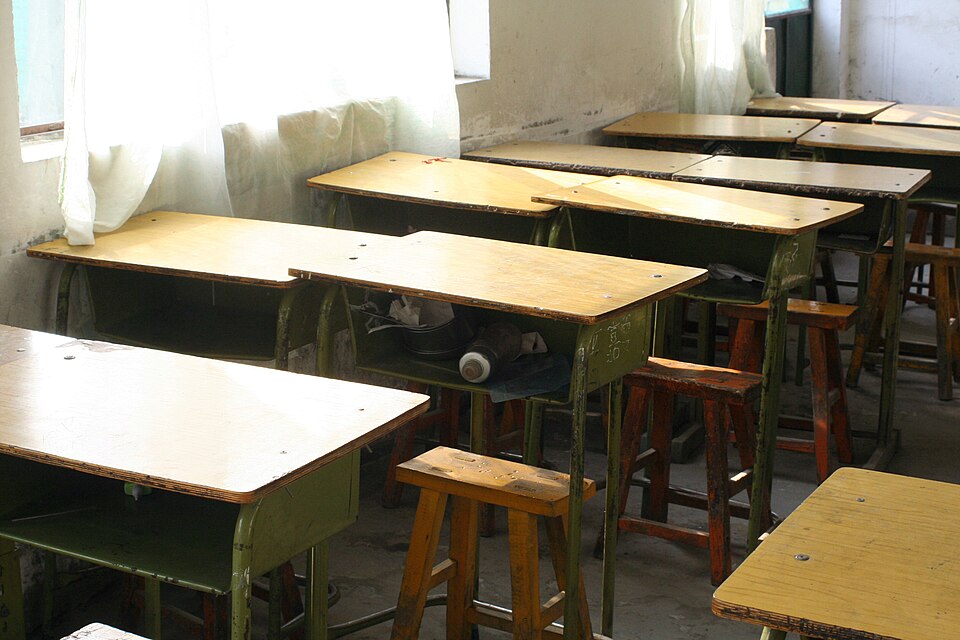 A School Admission Campaign Plan for the New Academic Year — representative editorial stock photograph